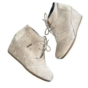 Tom’s Women's Cream Wedge Ankle Boots